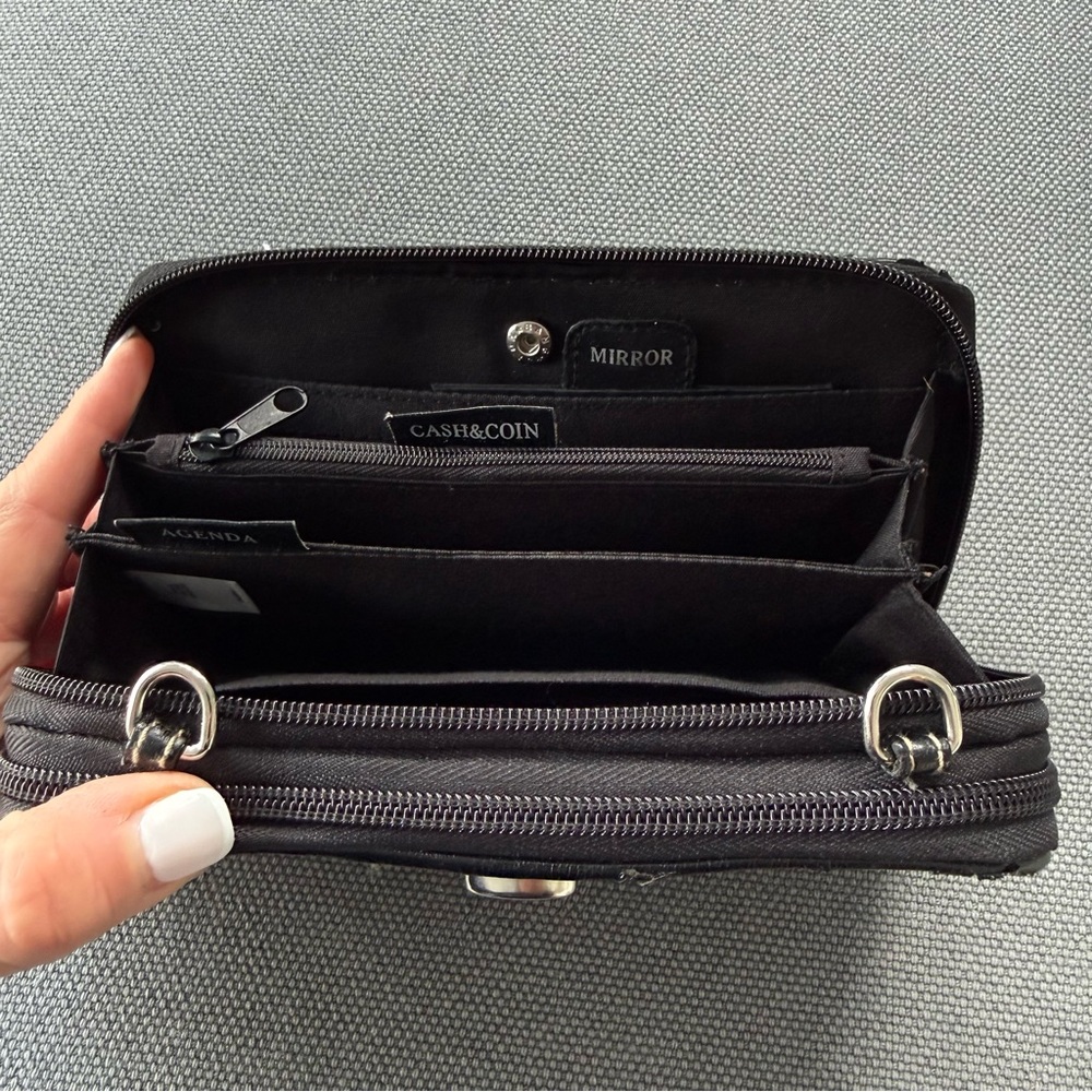 Black Patterned Multi-Functional Clutch with Zip … - image 6